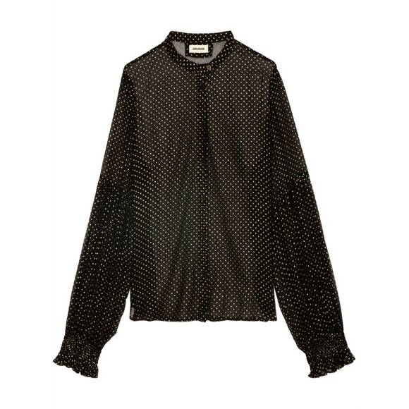NEW ZADIG & VOLTAIRE tandy blouse in noir - Picture 5 of 5